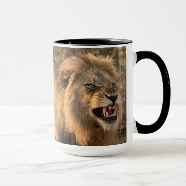 Caneca Antes e Depois do Café LION Personalizar Nome Alto (Direita)