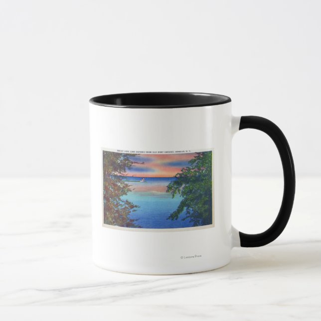 Caneca Antigo Forte Ontario Sunset View do Lago Ontário (Direita)