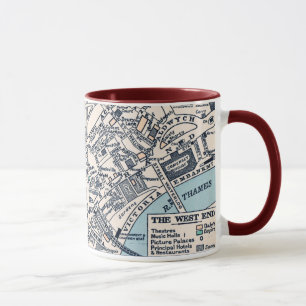 Caneca Antigo mapa do West End London