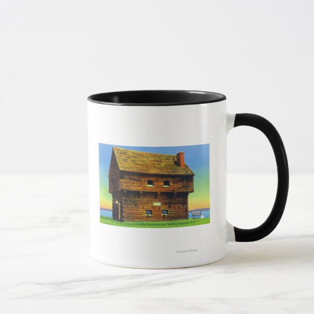 Caneca Antigo Saratoga Battlefield Blockhouse Exterior (Direita)
