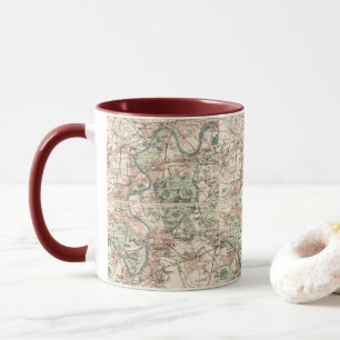 Caneca Antiguamente Mapa de Londres Tâmisas