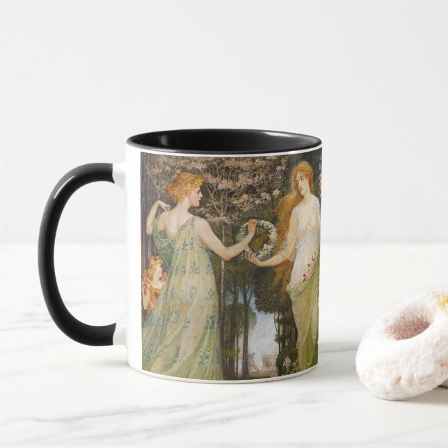 Caneca Antique Art Nouveau Four Seasons by Walter Crane (Com Donut)