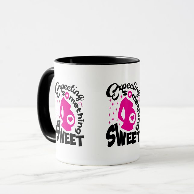 Caneca Anúncio de gravidez fofo (Frente Esquerda)