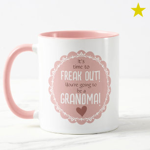 Caneca Anúncio de Gravidez Rosa Nova Avó 