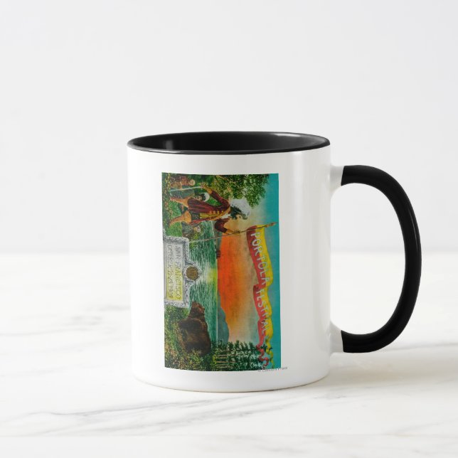 Caneca Anúncio do Festival Portola (explorador) (Direita)