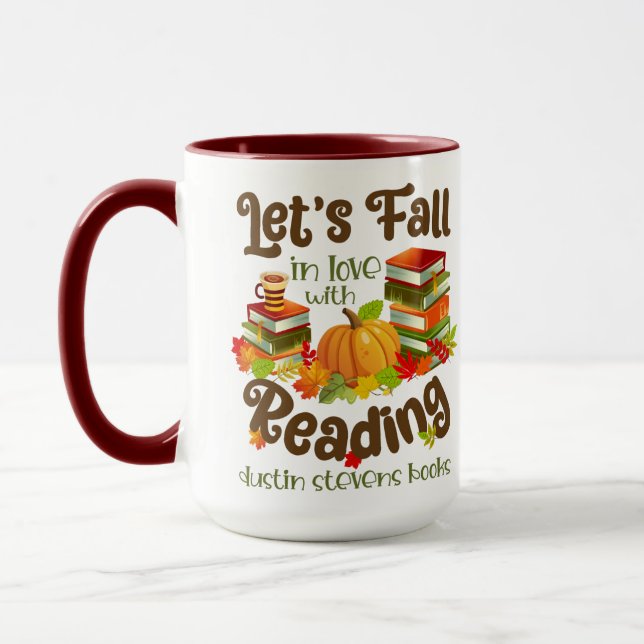 Caneca Apaixonar-se por ler livros de Dustin Stevens (Esquerda)