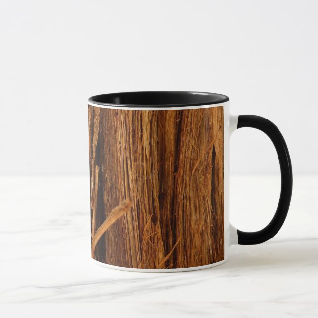 Caneca Aparência de Casca de Madeira Texturizada de Cedro (Direita)