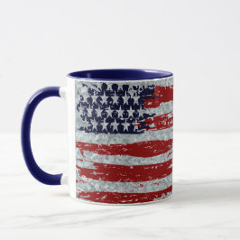 Caneca Aparência de metal galvanizado e bandeira