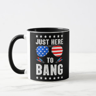 Caneca Apenas Aqui Para Bater Óculos De Bandeiras Dos EUA