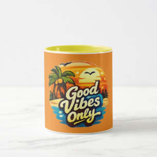 Caneca Apenas Boas Vibrações Gráfico de Citação Positiv