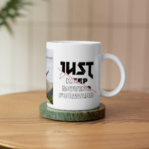 Caneca Apenas Continue Avançando Foto do Typo Preto e Bra