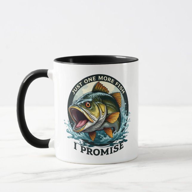 Caneca Apenas Mais Um Peixe Eu Prometo Divertido Pesca (Esquerda)