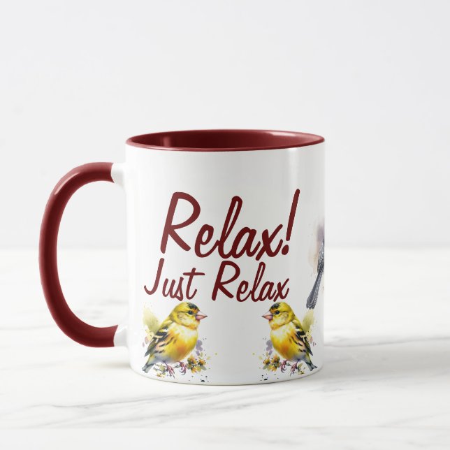 Caneca Apenas Relaxar/Pássaro Moderno (Esquerda)