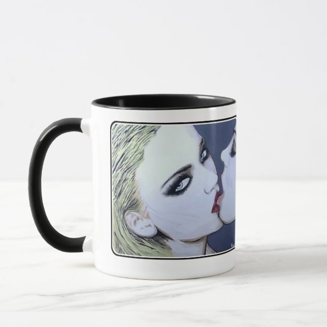 Caneca 'Apenas um Beijo' Pintura em um (Esquerda)