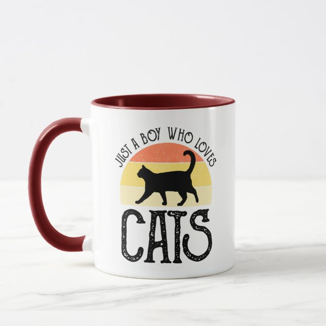 Caneca Apenas um menino que ama gatos (Esquerda)