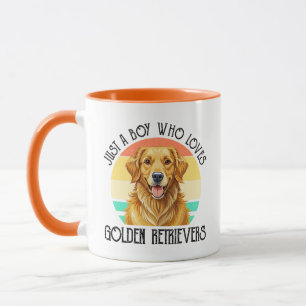 Caneca Apenas um menino que ama Golden Retrievers