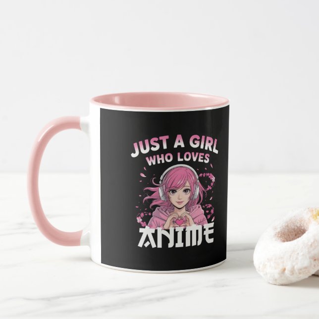 Caneca Apenas uma garota que ama animação (Com Donut)