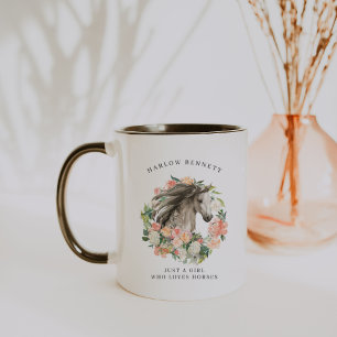 Caneca Apenas uma garota que ama cavalos Monograma