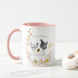 Caneca Apenas uma Garota Que Ama Galinhas   Monograma