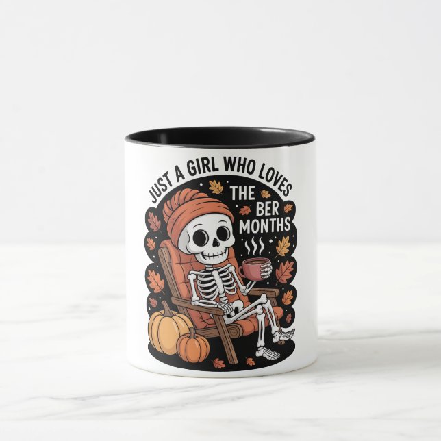 Caneca Apenas uma garota que ama o Natal dos meses Ber (Centro)