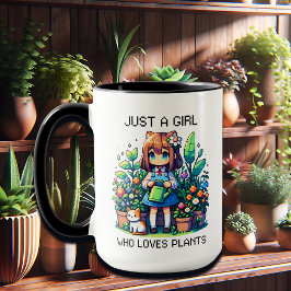 Caneca Apenas uma garota que ama plantas