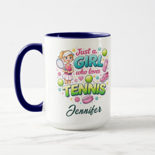 Caneca Apenas uma Garota que Ama Tênis   Dia do Tênis