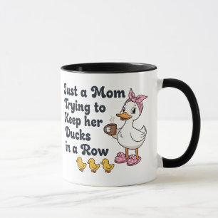 Caneca Apenas uma mãe tentando manter seus patos em ordem