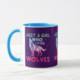 Caneca Apenas Uma Menina Que Ama A Aquarela Dos Lobos