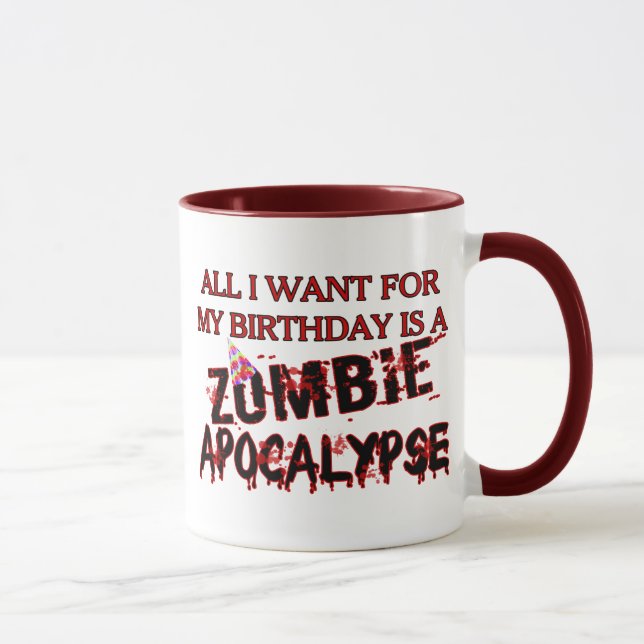 Caneca Apocalipse do zombi do aniversário (Direita)