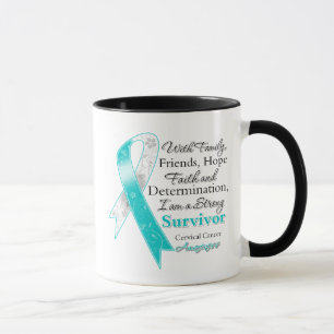 Caneca Apoiador Forte de Sobrevivente de Câncer Cervical
