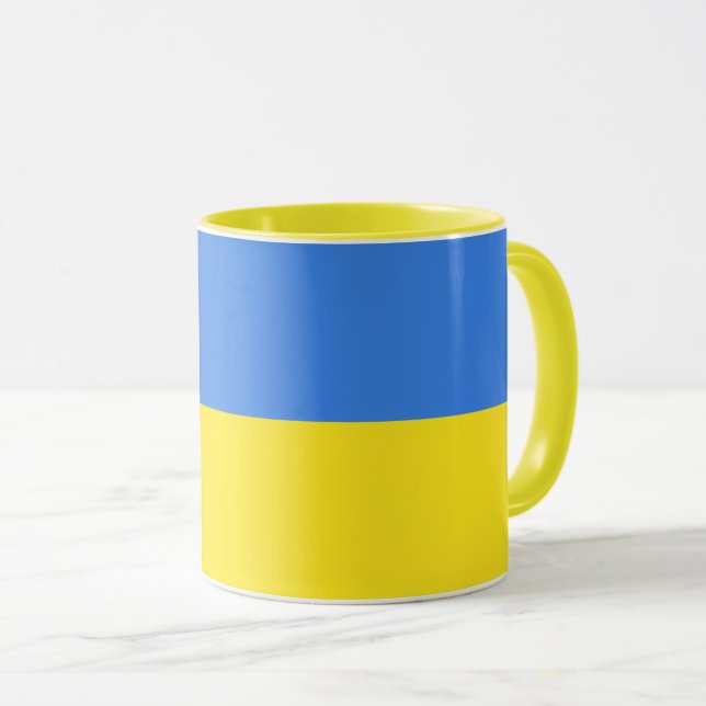 Caneca Apoiar Ucrânia Café Mug Bandeira Ucraniana (Frente Esquerda)