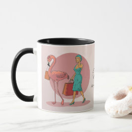 Caneca Aposentado É meu trabalho ir Comprar Flamingo Rosa