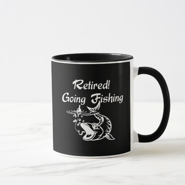 Caneca Aposentadoria Pescando (Direita)