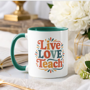 Caneca Apreciação do Professor Arco-Íris de Ensino ao Viv