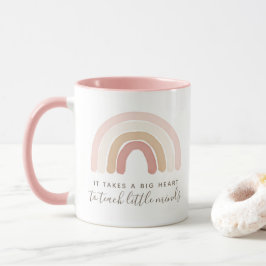 Caneca Apreciação do Professor do Arco-Íris Rosa Boho