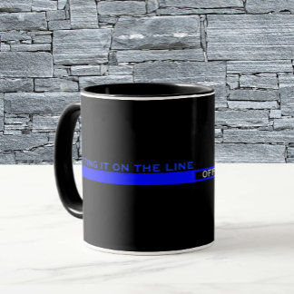 Caneca Apreciação Policial da Linha Azul fina com Nome