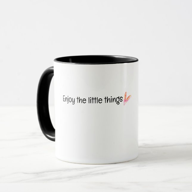 Caneca Apreciar as Pequenas Coisas Citação (Frente Esquerda)