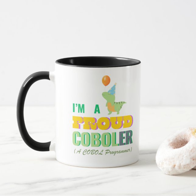 Caneca Aprenda Programação Cobol e Sinta-se Orgulhoso (Com Donut)