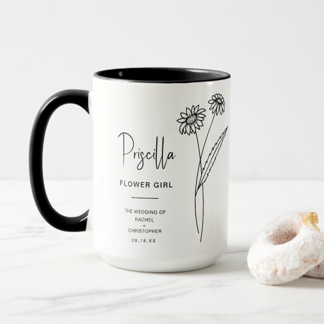 Caneca April Flower Girl | Daisy Birth Flower (Com Donut)