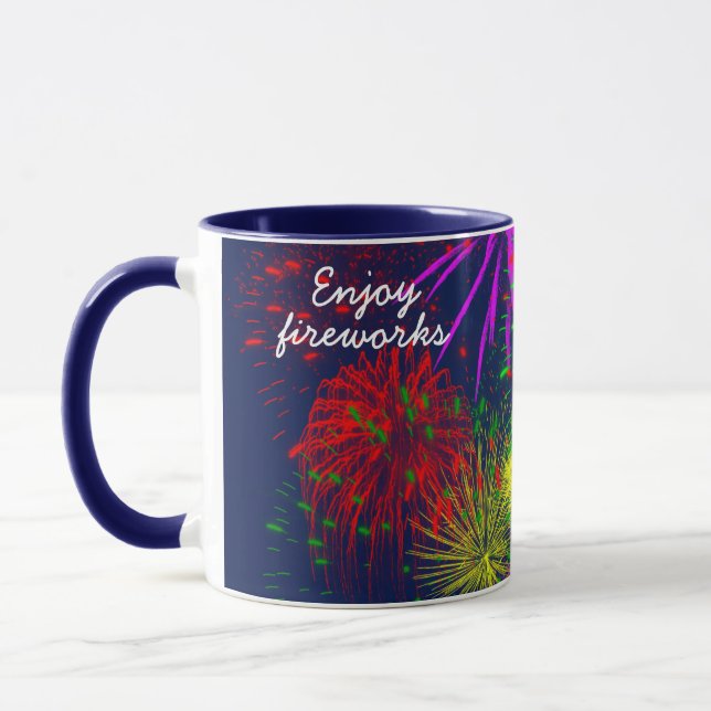 Caneca Aproveite fogos de artifício engraçados personaliz (Esquerda)