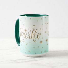 Caneca Aqua Ombre Dourada Sparkles