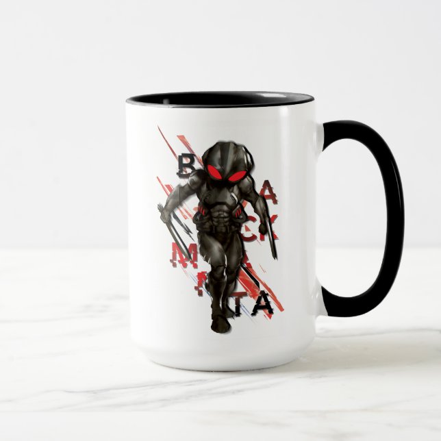 Caneca Aquaman | Gráfico de Tipografia Espalhada Manta Pr (Direita)