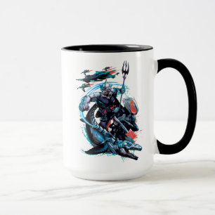Caneca Aquaman Orm, Manta preto, Tylosaur, & navios