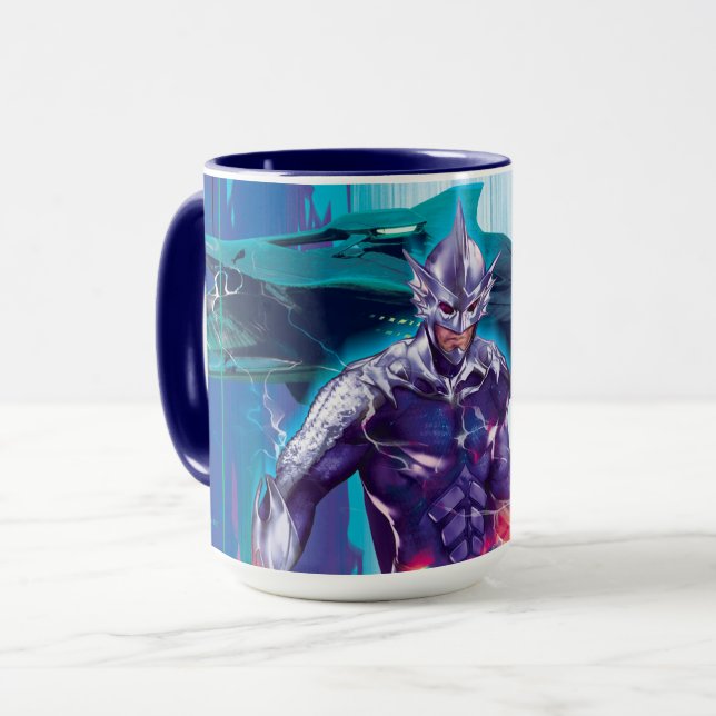 Caneca Aquaman | Orm Mestre Oceano Gráfico Refratado (Frente Esquerda)