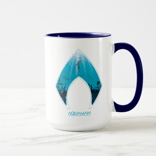 Caneca Aquaman | vê completamente o gráfico do oceano do (Direita)