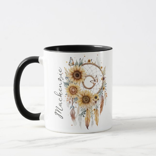 Caneca Aquarela Boho Apanhador de Sonhos (Esquerda)
