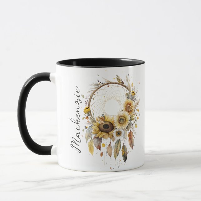 Caneca Aquarela Boho Dreamcatcher (Esquerda)