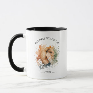 Caneca Aquarela Boho Primeiro Dia dos Pais Soco no Punho