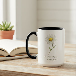 Caneca Aquarela Botânica de Margarida