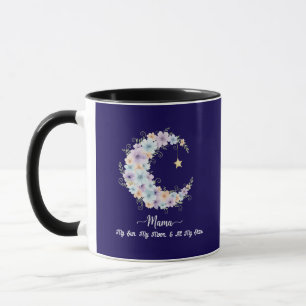 Caneca Aquarela Floral Lua Mamãe